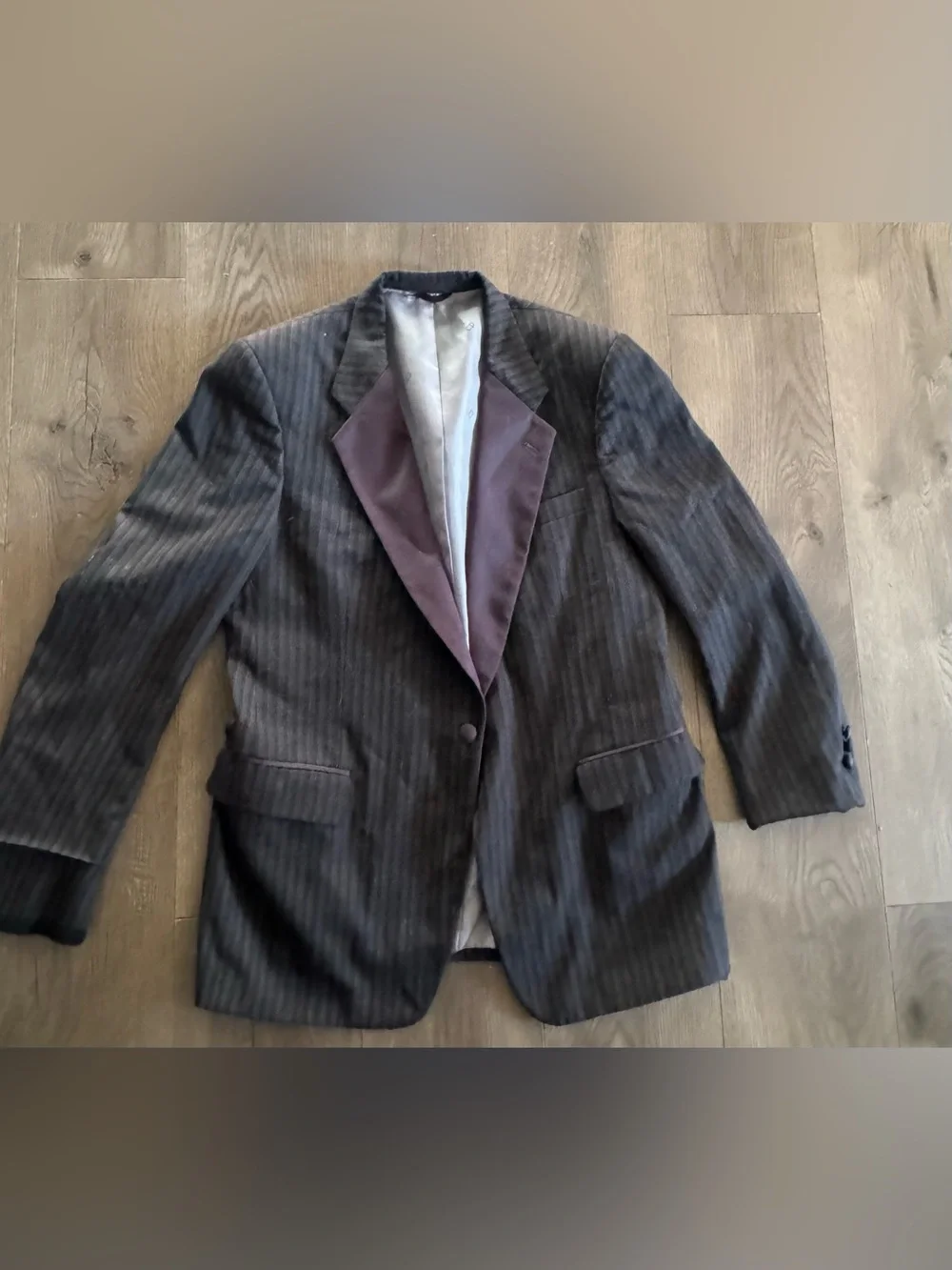 Dior Black Pinstripe Blazer Satin Peak Lapel